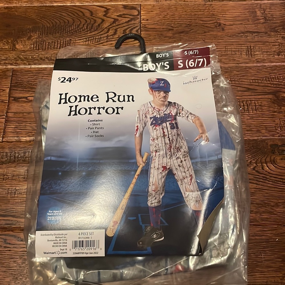 Baseball Zombie Boy Costume